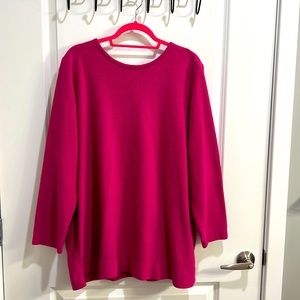 Woman Within size 1x (22/24) pink crewneck pullover